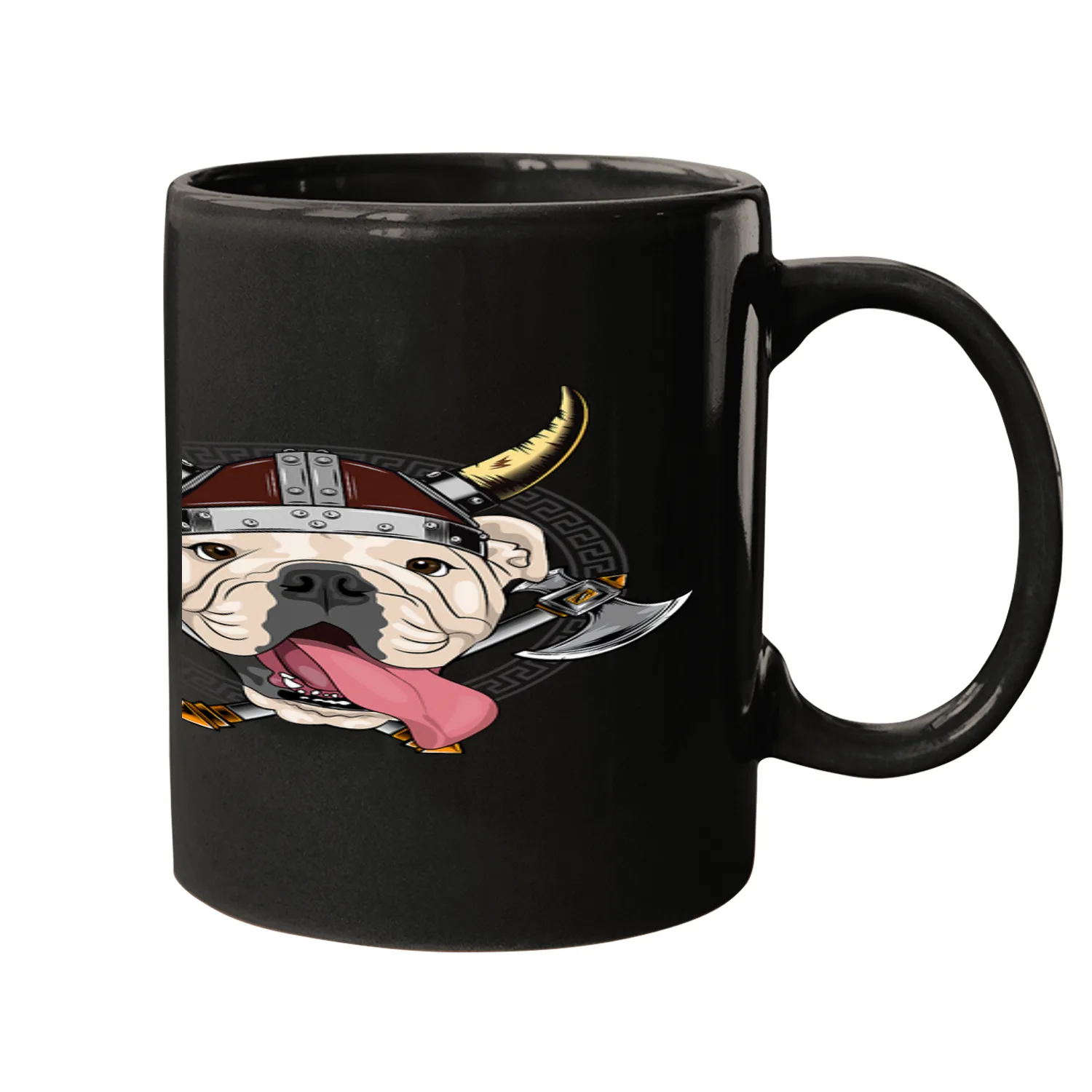Viking English Bulldog with Viking Helmet Fenrir Mugs