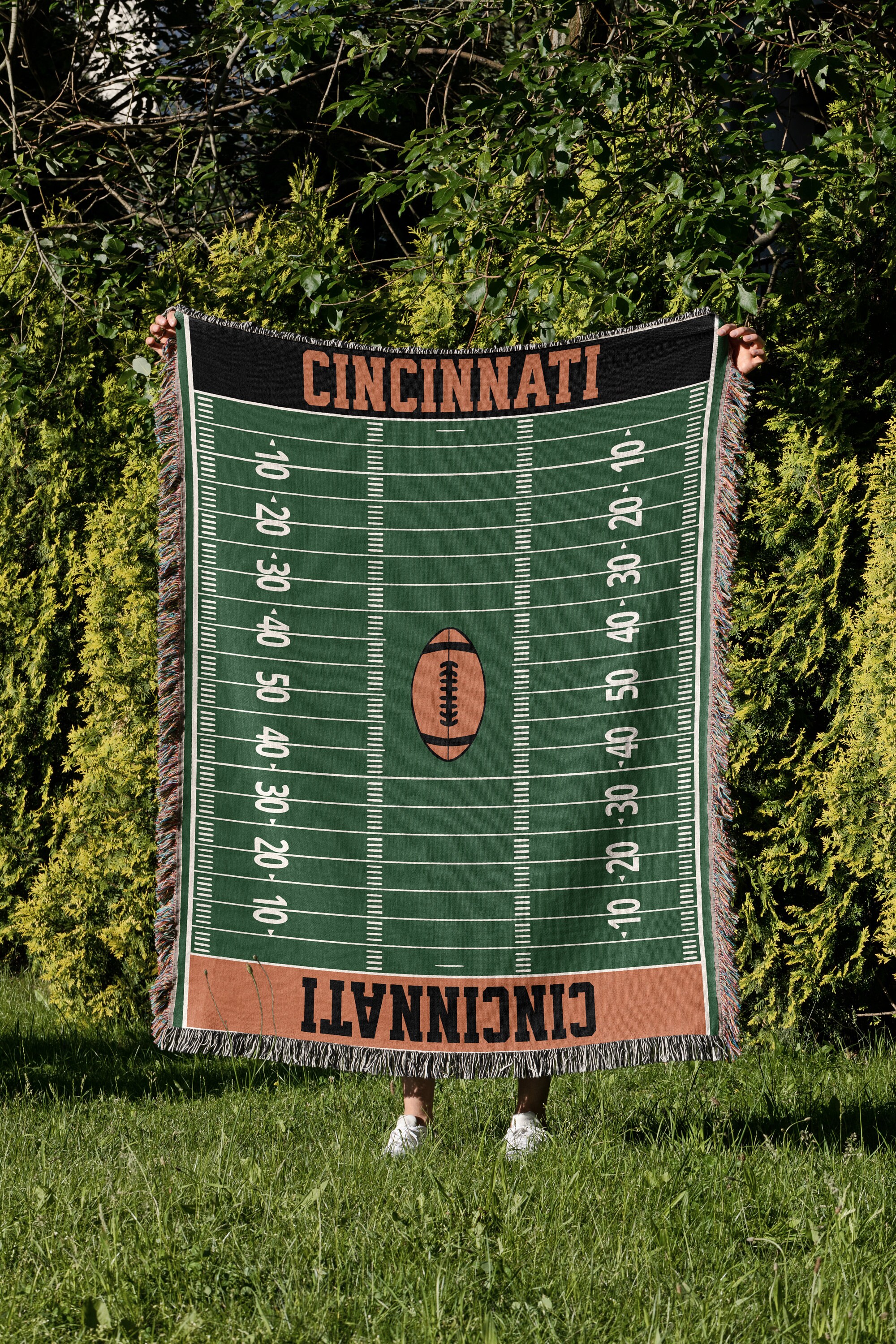 Cincinnati, Woven Blanket, Bengal, Football, Christmas Gift, Football Blanket