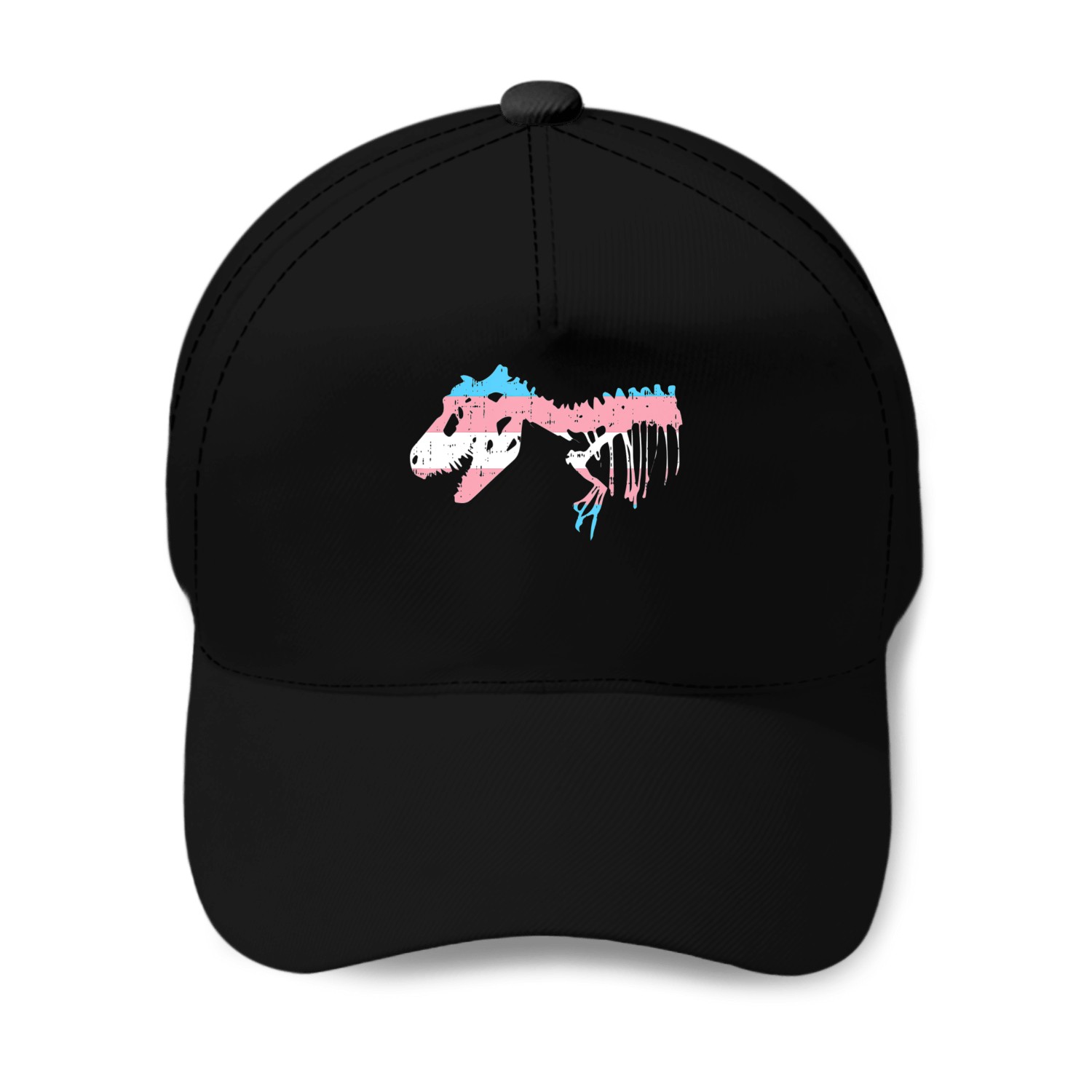 Trex Dinosaur Skeleton Transgender Trans Pride Baseball Caps