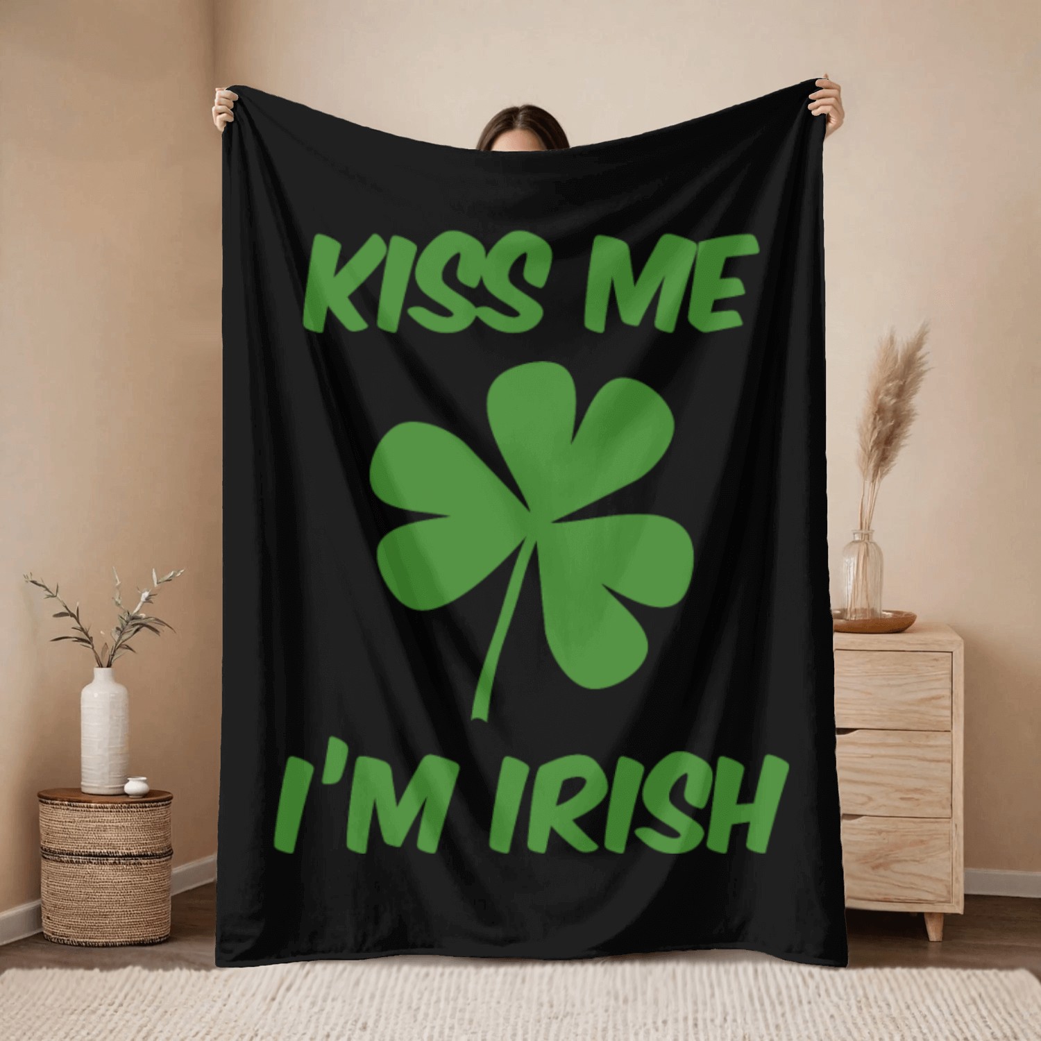 kiss-me-im-Irish (1) Throw Blankets