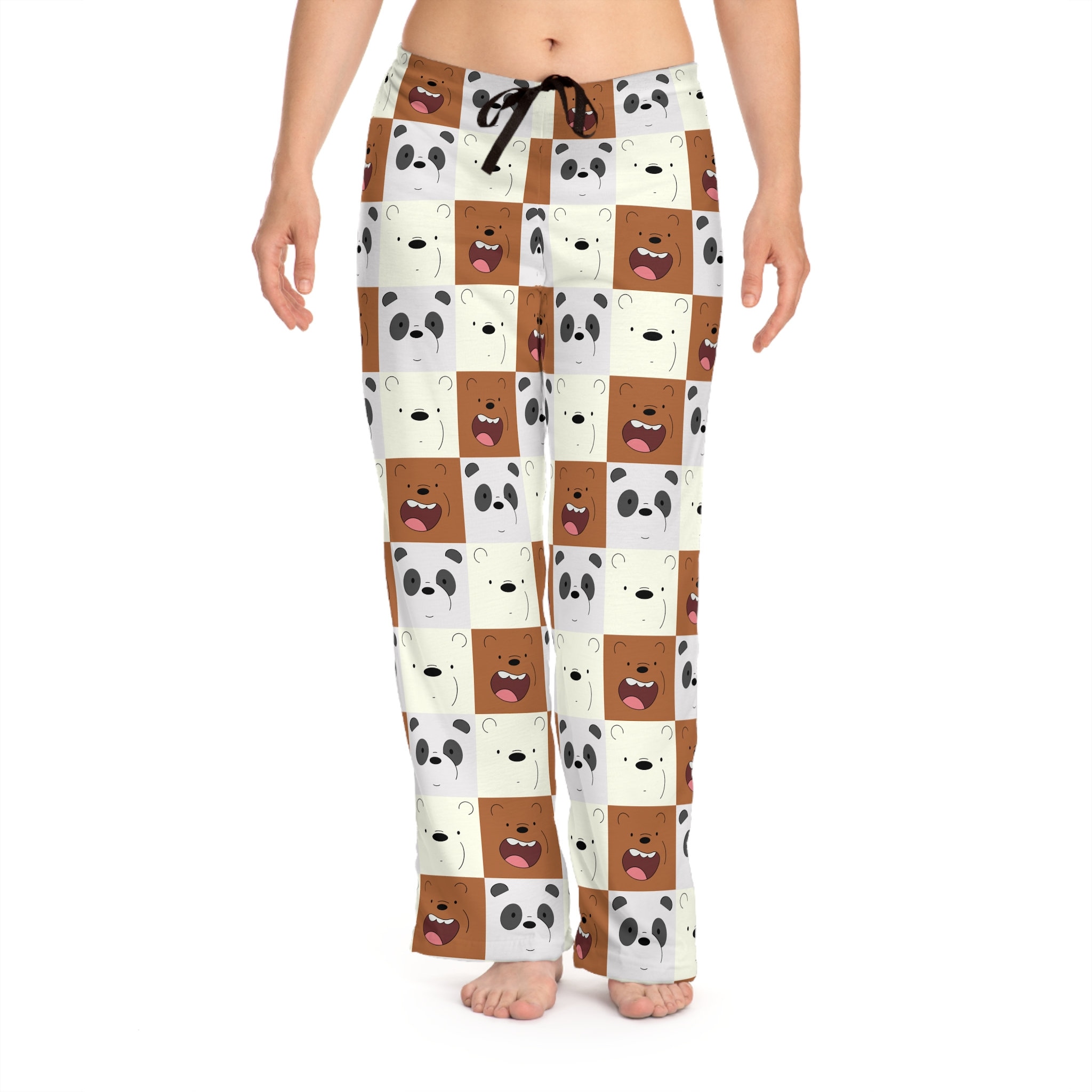 We Bare Bears Pants, We Bare Bears Grizzly Panda Ice Bear Pajama Pants, Gift For Her, for Him