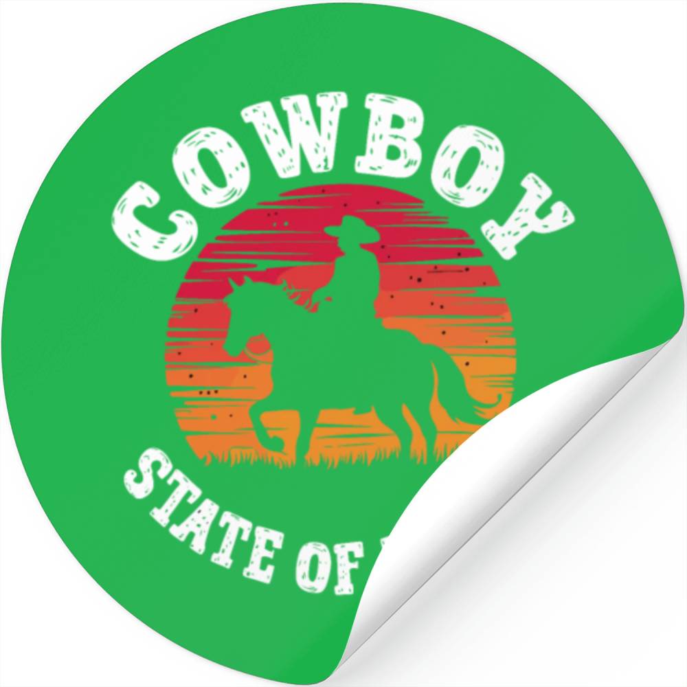 Cowboy Lifestyle Western Theme with Horses and Stickers
