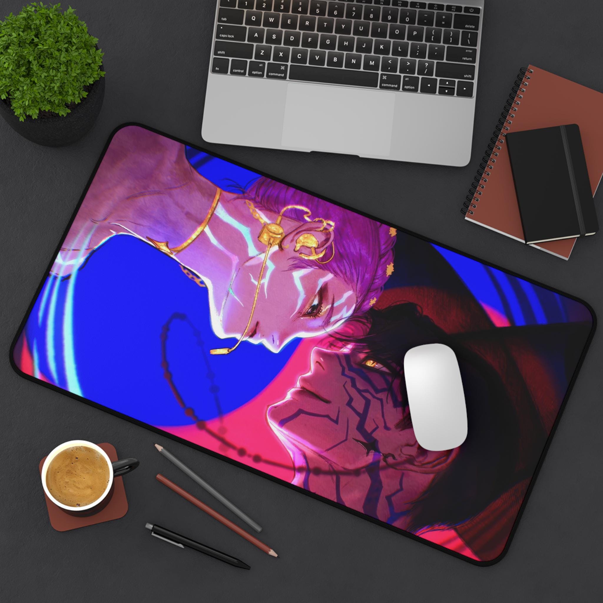 Kpop LOVE scene Desk Mat, Kpop Demon Hunters Golden Huntrx Girls K-pop Saja Boys Soda Pop Anime, Gaming Mouse Pad, Desk Accessories