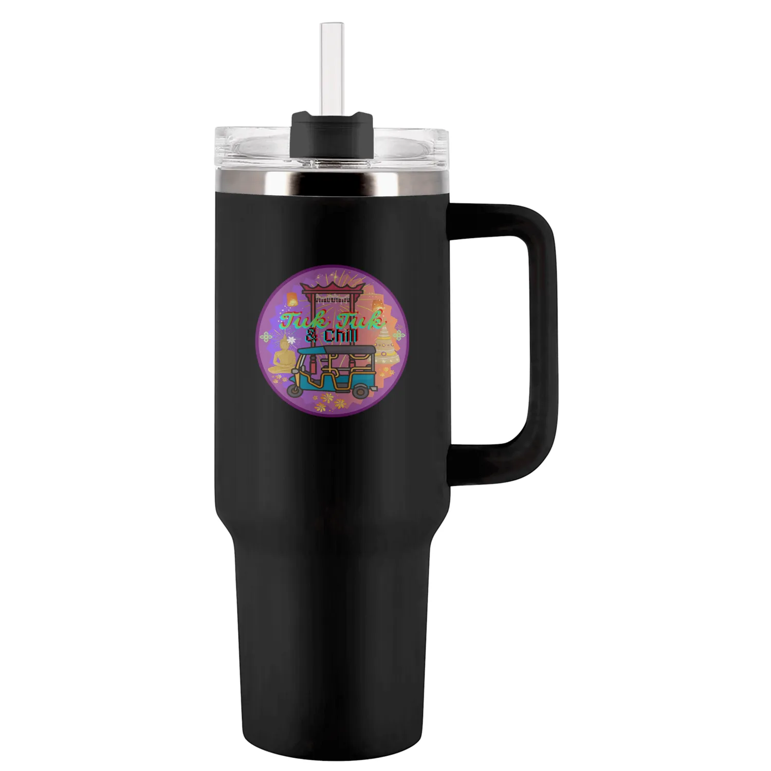Tuk Tuk and chill ! Tumblers 40 Oz With Handle
