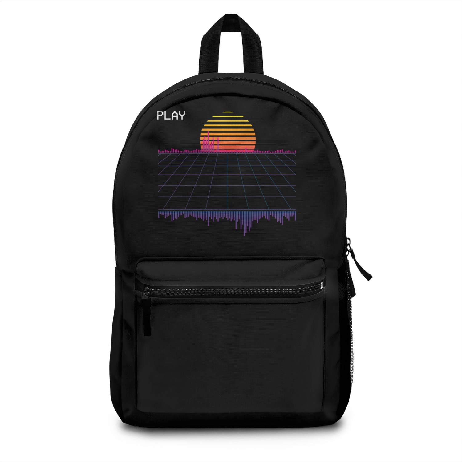 Outrun Synthwave Retrowave Wave Sunset Aesthetic Backpacks