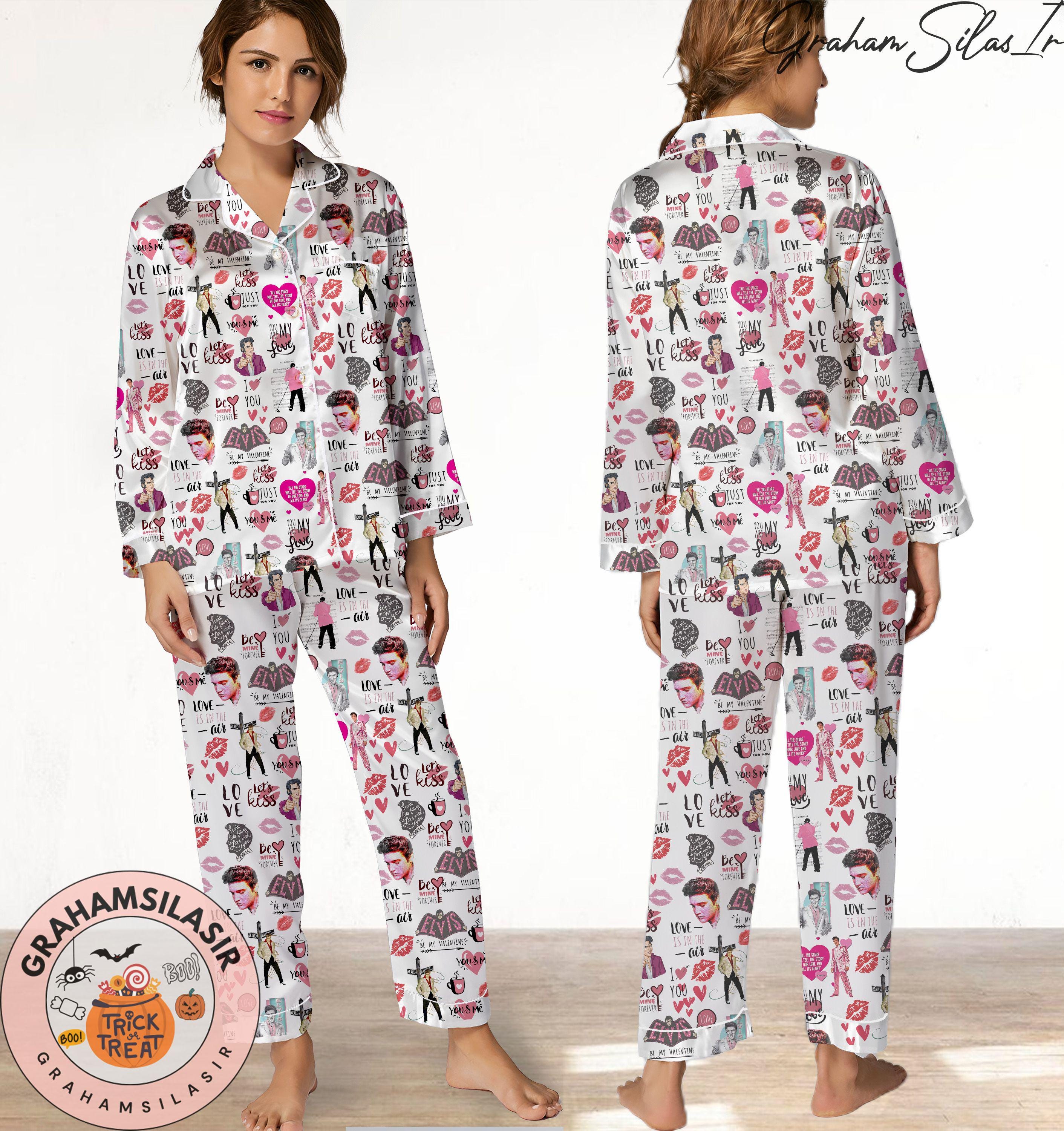Elvis Presley Pajamas Set, Elvis Presley Pyjamas Set, Holiday Pajamas Pants, Women Pajamas, Sleepwear Pajamas, Christmas Gift