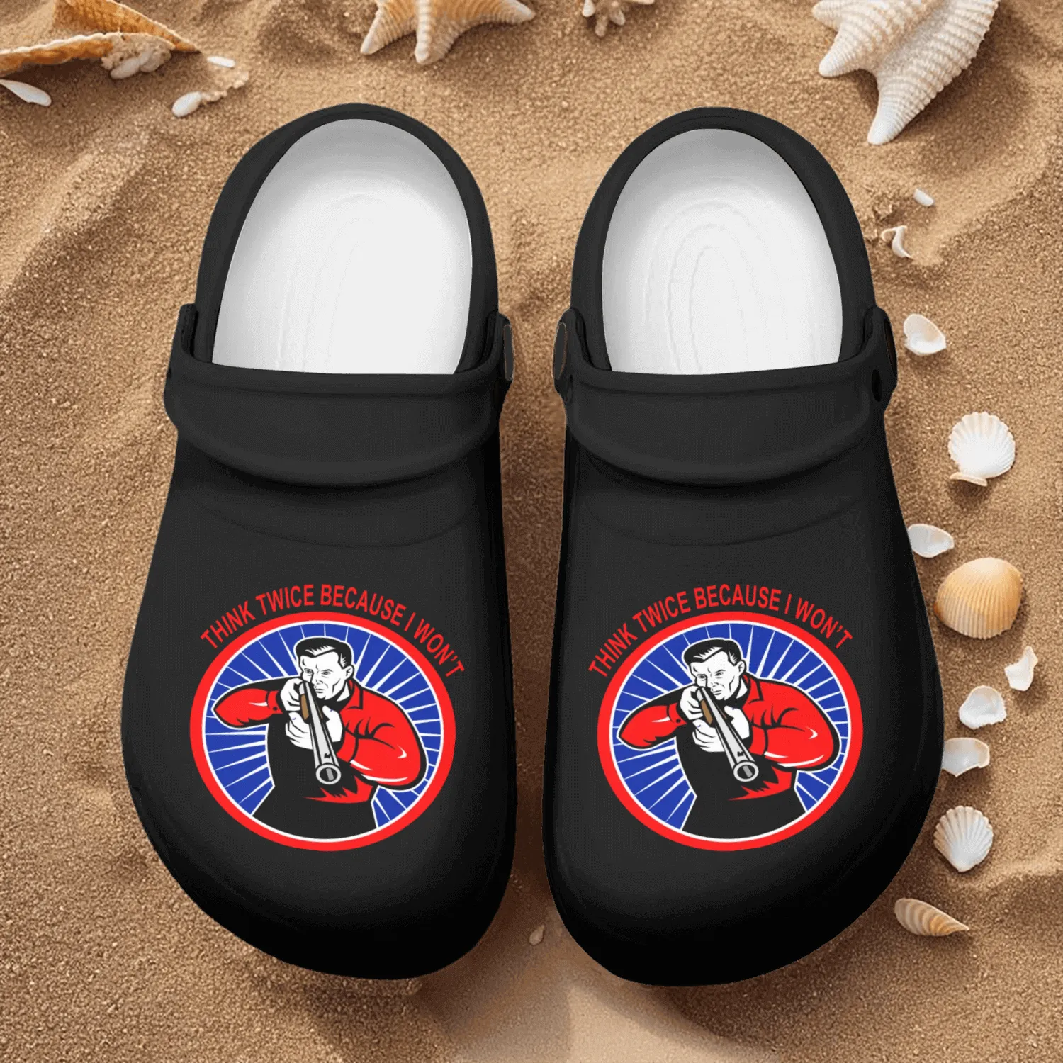 Think Twice Because I Won’t ©WhiteTigerLLC.Com Nurse Clogs