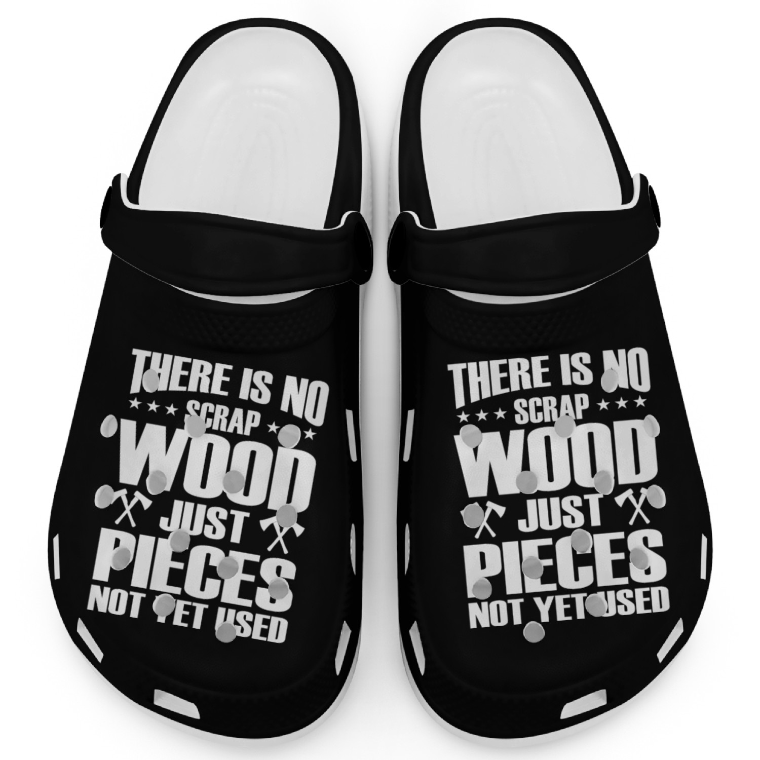 there is no scrap wood just pieces not yet used Clogs
