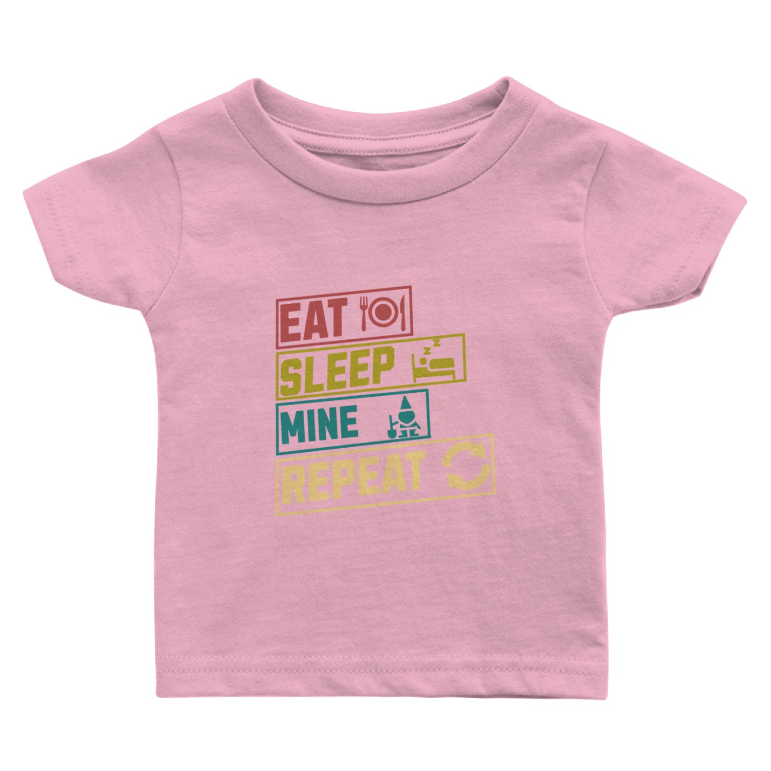Eat sleep mine repeat hobby Baby T Shirts