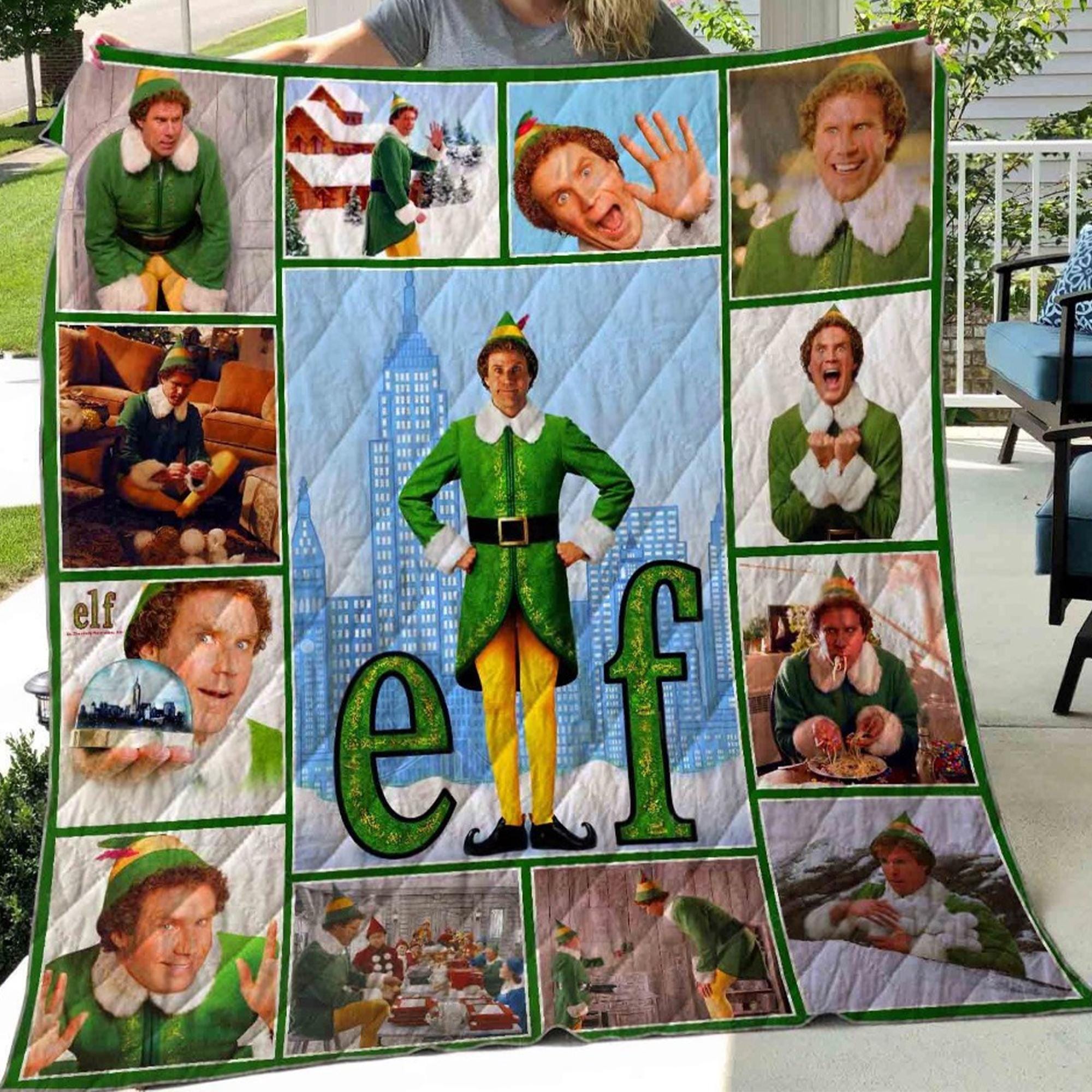 Funny Elf Sherpa Christmas Quilt Blanket, Elf Sherpa Cozy Quilt Blanket, Bedding blanket, Bedding Decor, Home Decor Gift.