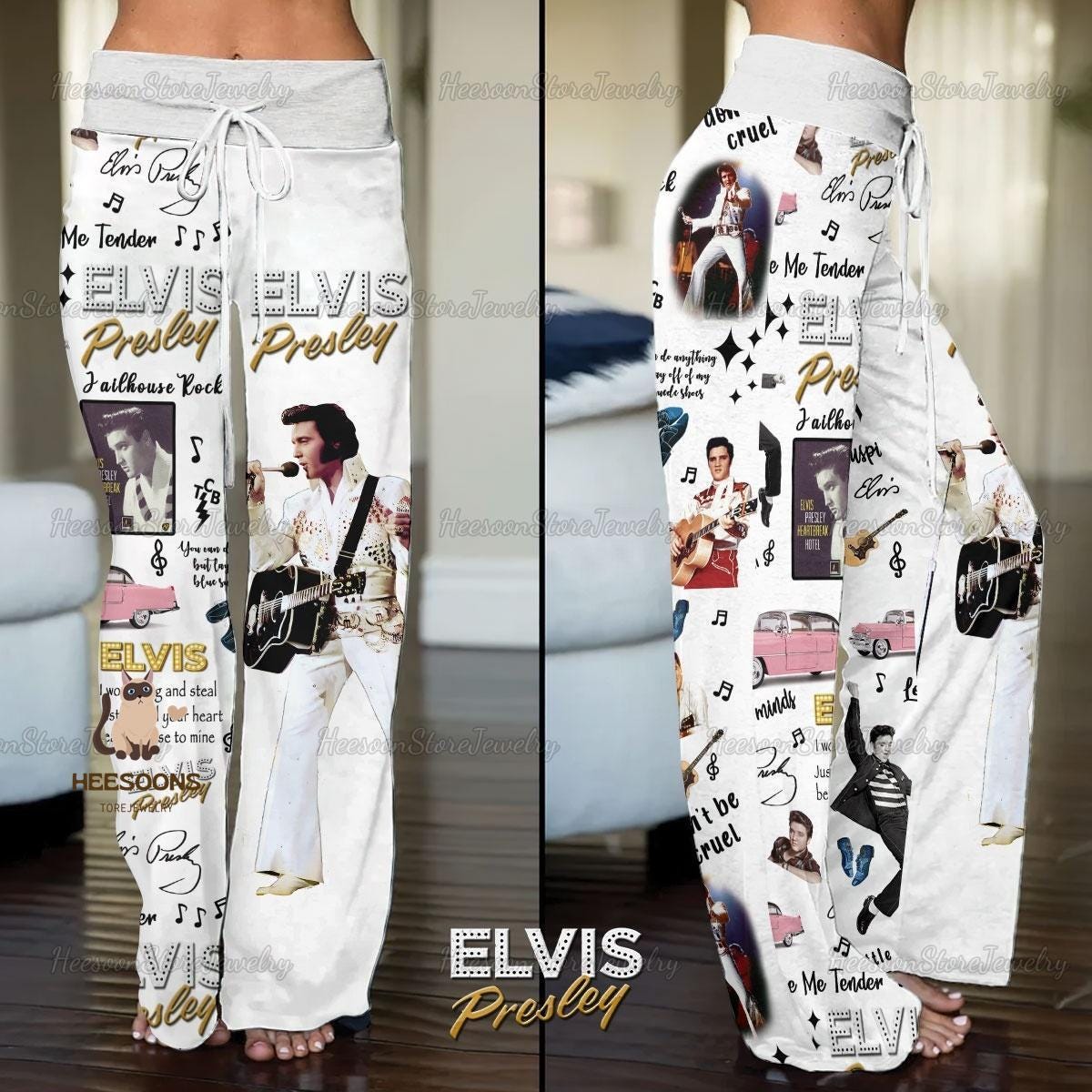 Elvis Presley Straight Pants, Elvis Pajamas Pants, Elvis King Women Pants, Rock And Roll Trousers Pants, Elvis Presley Gift