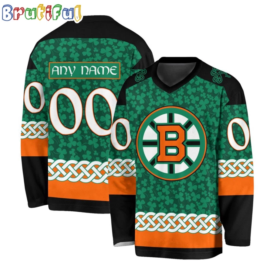 Boston Bruin Special Stpatrick Day Hockey Jersey, Gift For Fans, Christmas Gift