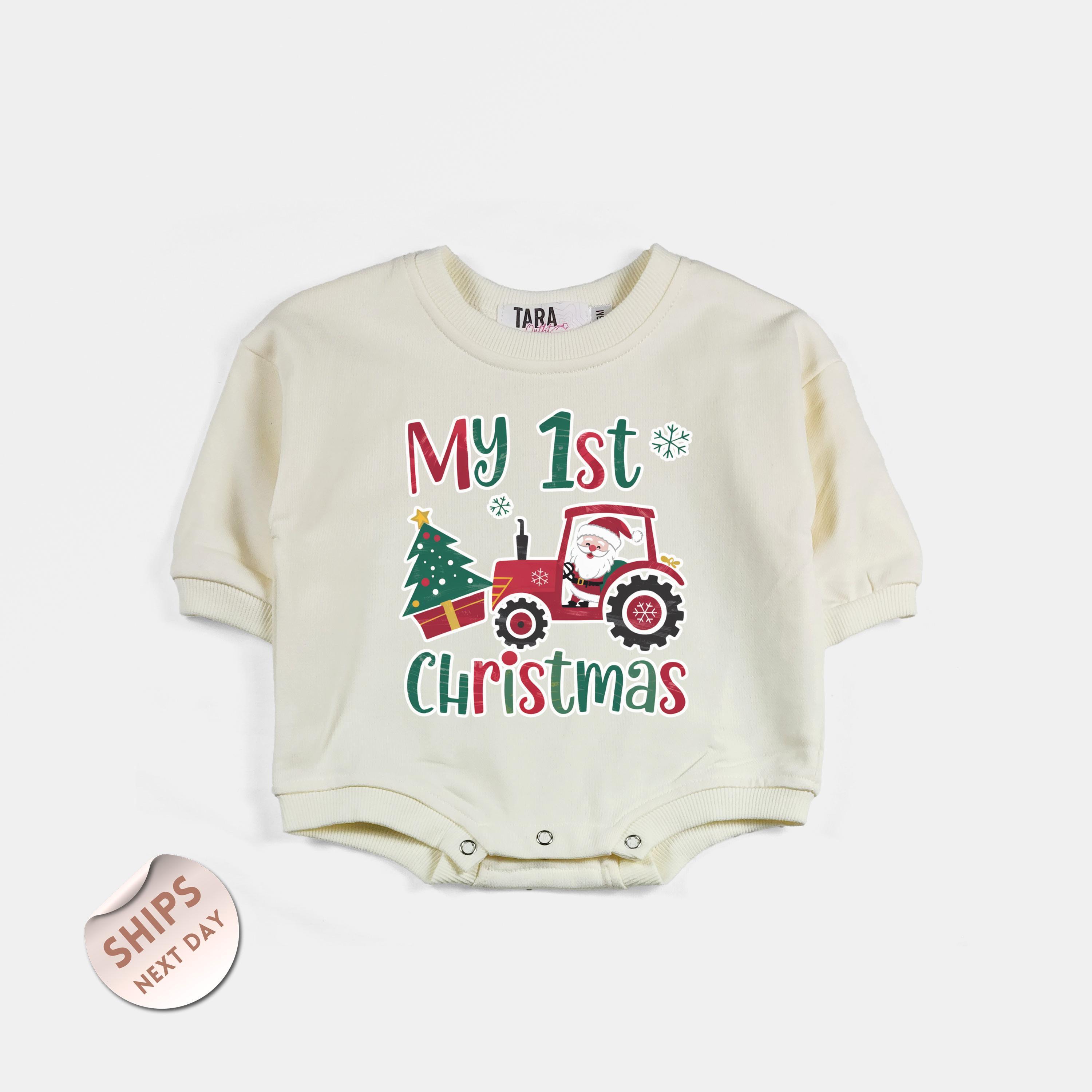Custom Christmas Initials Baby Bodysuit, Baby First Christmas Outfit, Personalized Newborn Christmas Clothes, Baby Shower Gift