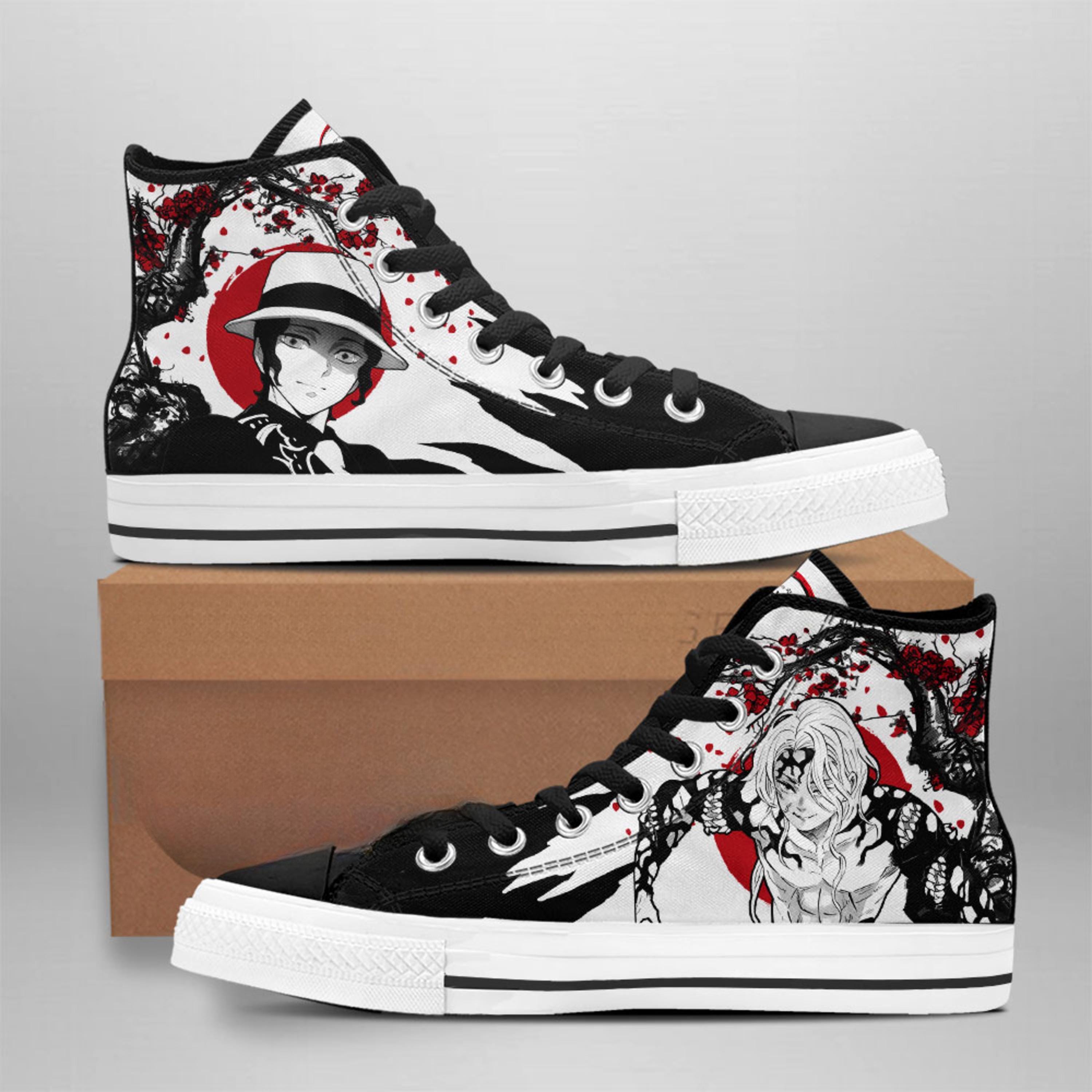 Anime Gothic High Top Sneakers, Manga Shoes