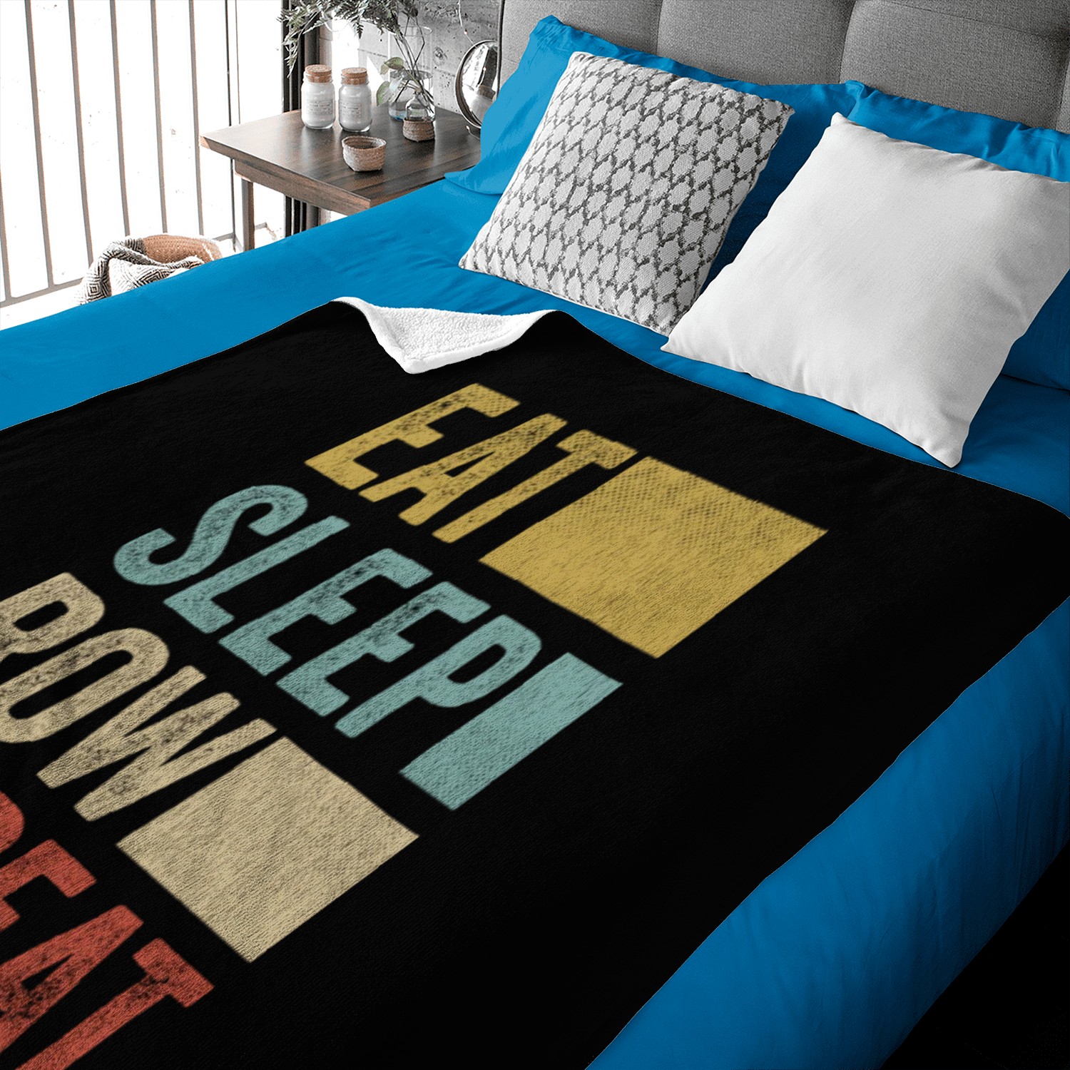 Eat Sleep Row Repeat Rowing Crew Baby Blankets