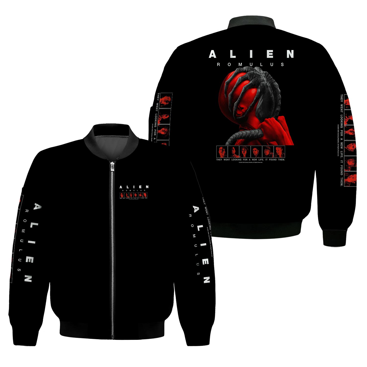 Alien Romulus 2024 Horror Space Sci-Fi Thriller Movie 3 D Bomber Jacket