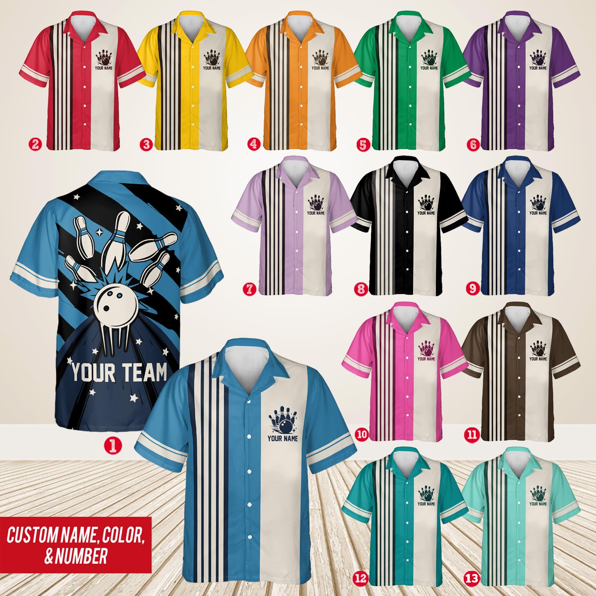 Personalized Vintage Bowling Hawaiian Shirt for Men Women Kid Youth, Custom Name Bowling Shirt, Bowling Hawaiian Shirt, Bowling Party Shirt