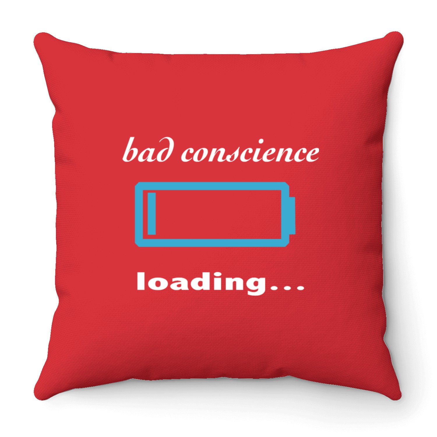 bad conscience loading... Throw Pillows