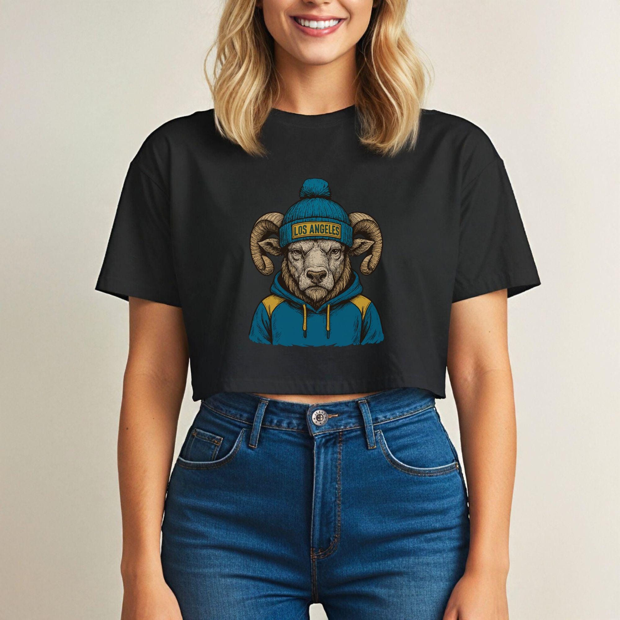 LOS ANGELES FOOTBALL "Spirit Animal" Rams Women's Crop Top