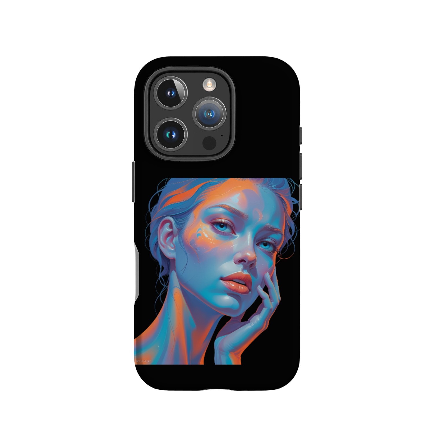Vivid Neon Portrait of Femme Fatale IPhone Cases