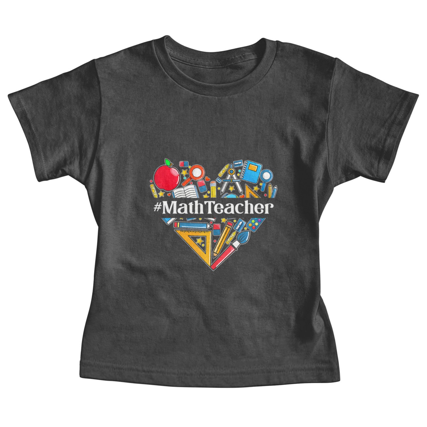 Teach Love Inspire Math Teacher Heart Back To Scho Baby Tees