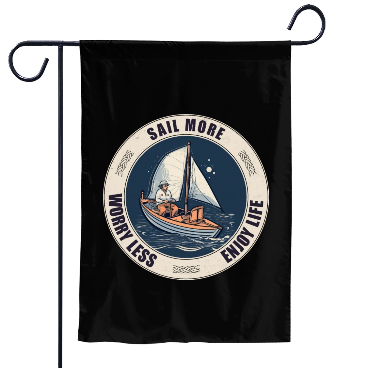 Sail More, Worry Less, Enjoy Life - A Sailing Desi Garden Flags