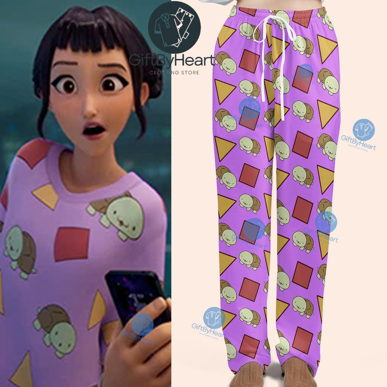 Kpop Demon Hunters Pajama Pants Zoeys Turtle Print Sleepwear Cute Cozy Loungewear Unique Kpop Fan Gift