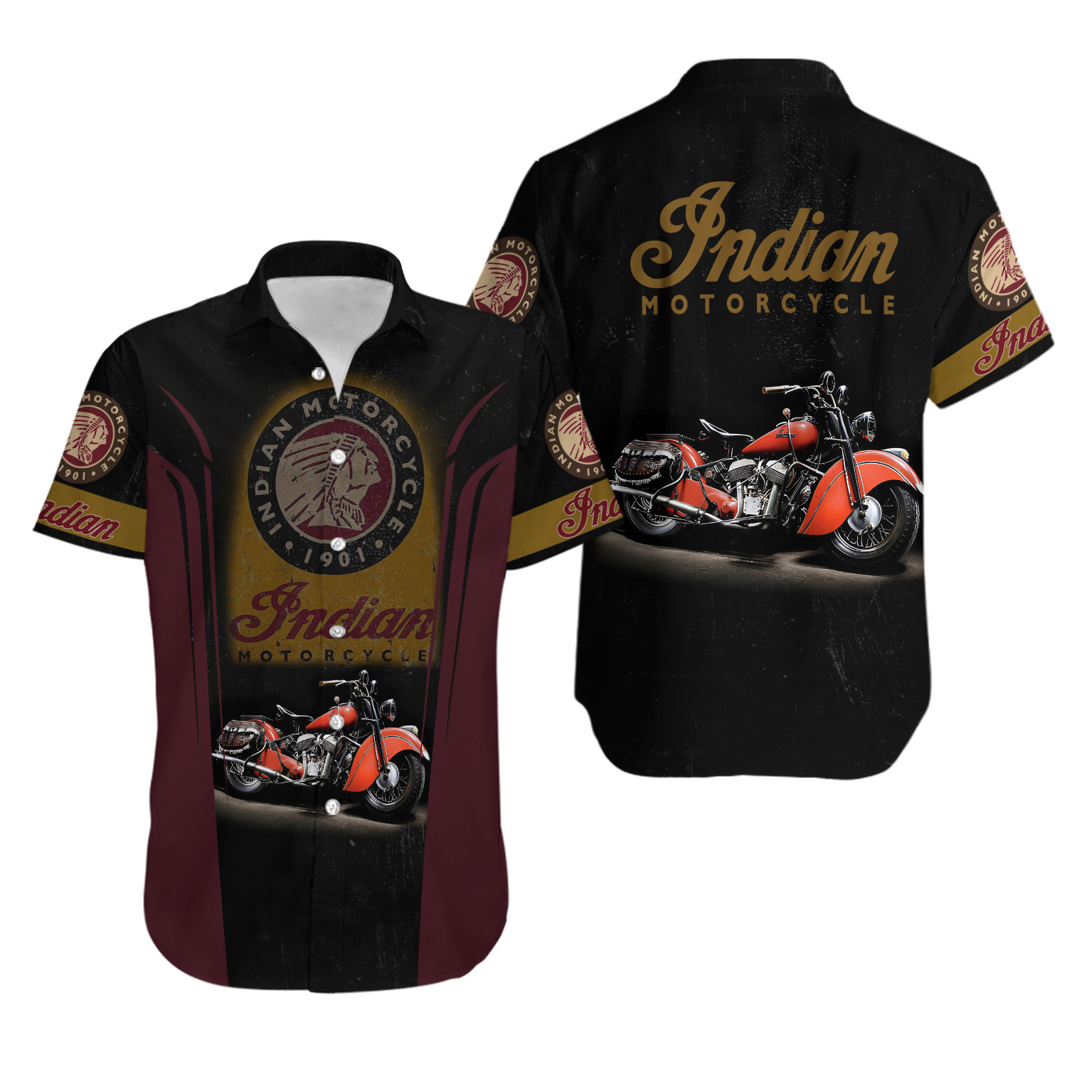 Indian Button Shirt, Motorcycle Shirt, Indian Racing Shirt, Motorcycle Hawaiian Shirt, Indian Shirt, Indian Hawaii Shirt