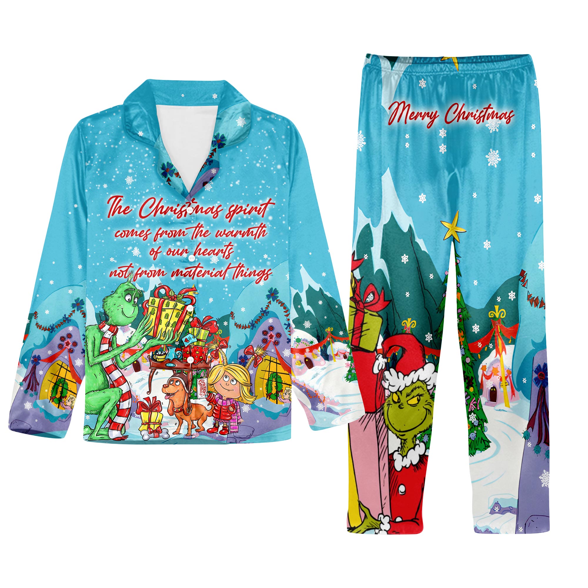 Griinch The Christmas Spirit Comes Pajamas Set, Griinchmas Pjs, My Day I'm Booked Griinch Shirt, Griinch Stole Xmas, Gift For Fan