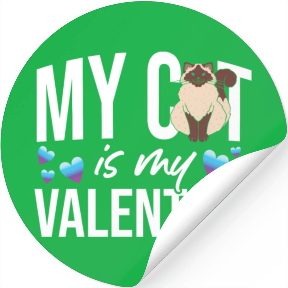 My Cat Is My Valentine Date Cute Kitten Stickers