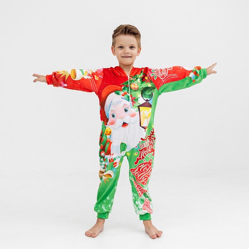 Christmas Men's Hooded Jumpsuit | Christmas Pajama Outfits | Family Matching Pajamas