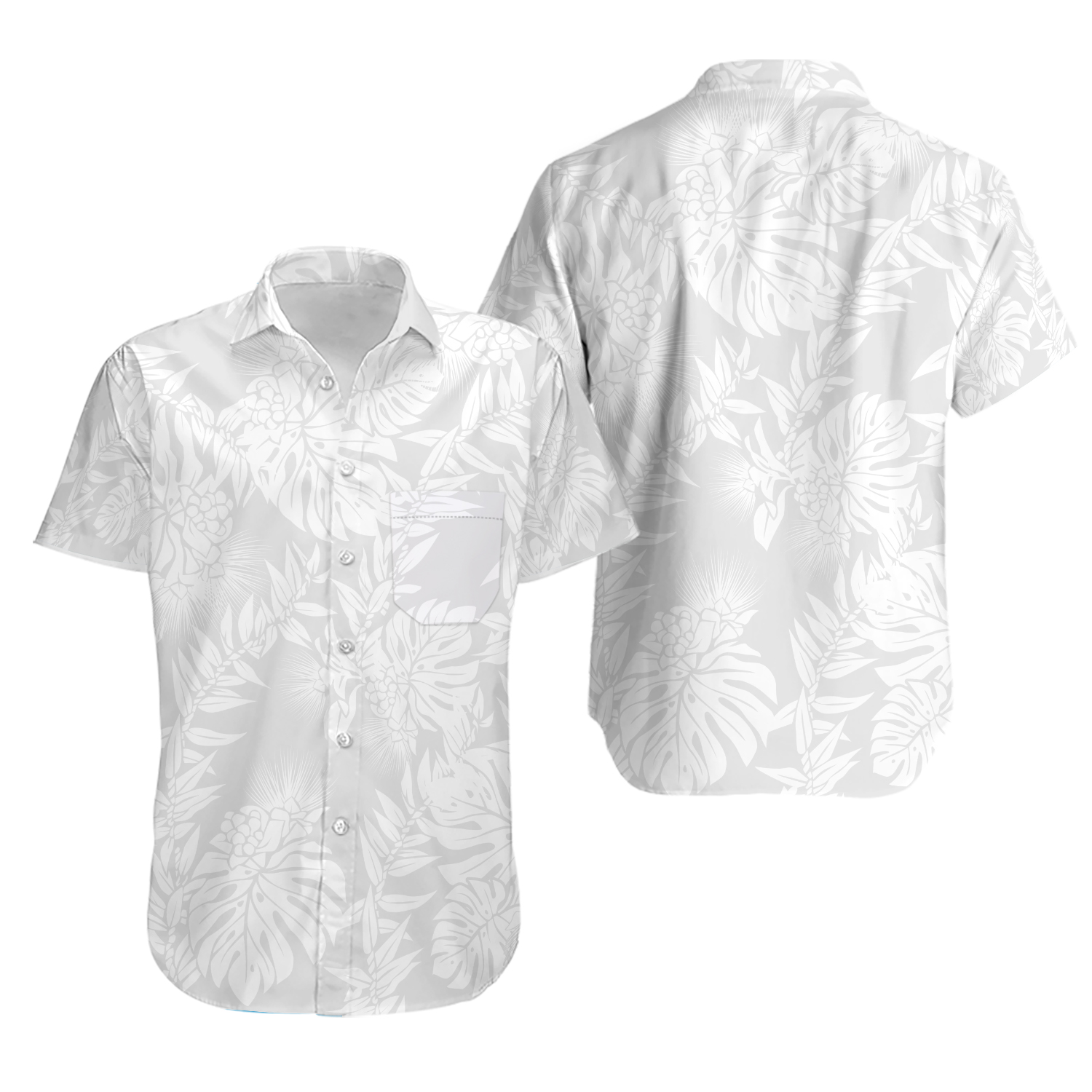 White Hawaiian Shirt for Wedding and Honeymoon