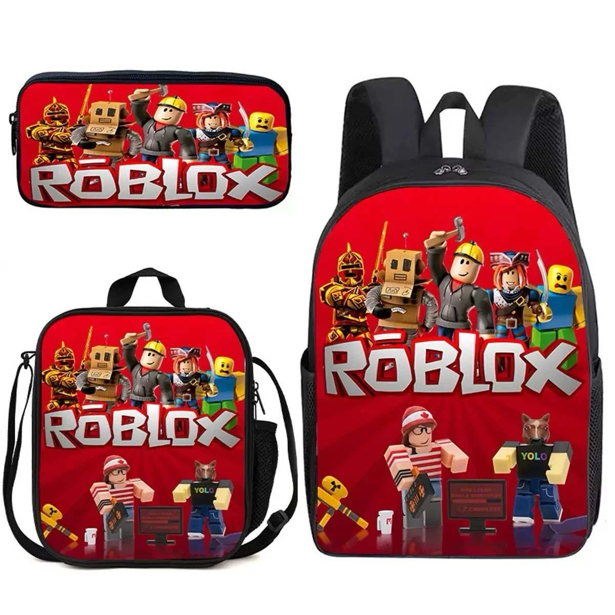 Roblox 3-Piece Backpack Set: School Bag
