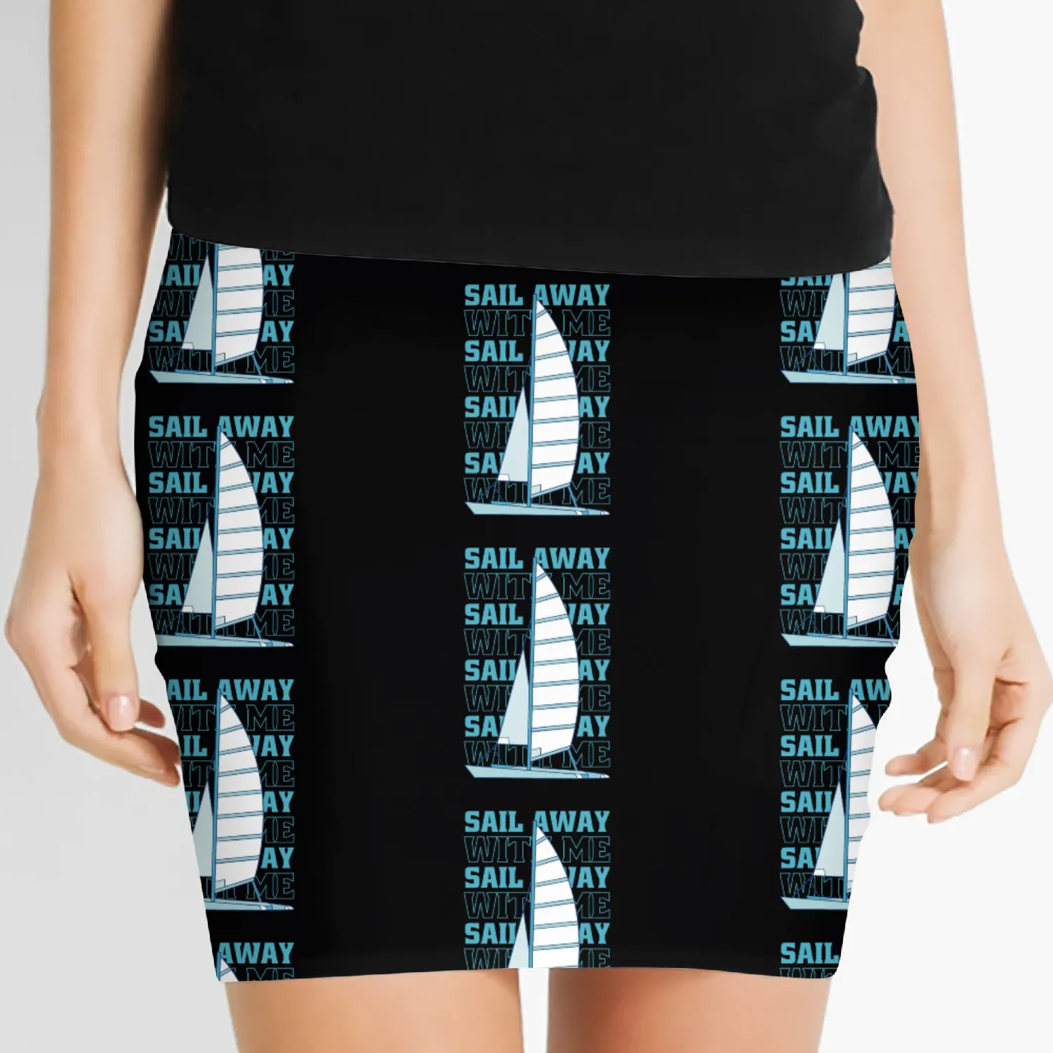 Sail together boat sailing sea Sail together boat Women's Mini Skirts