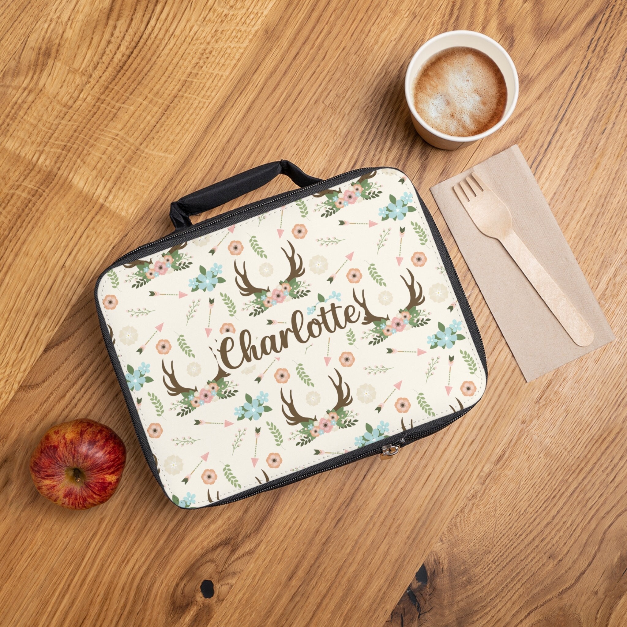 Personalized Boho Lunch Box for Kid, Custom Lunch Box, Boho Lunch Bag, Lunch Bag Rainbow, Kid Lunch Box, Boho Lunch Box for Girl