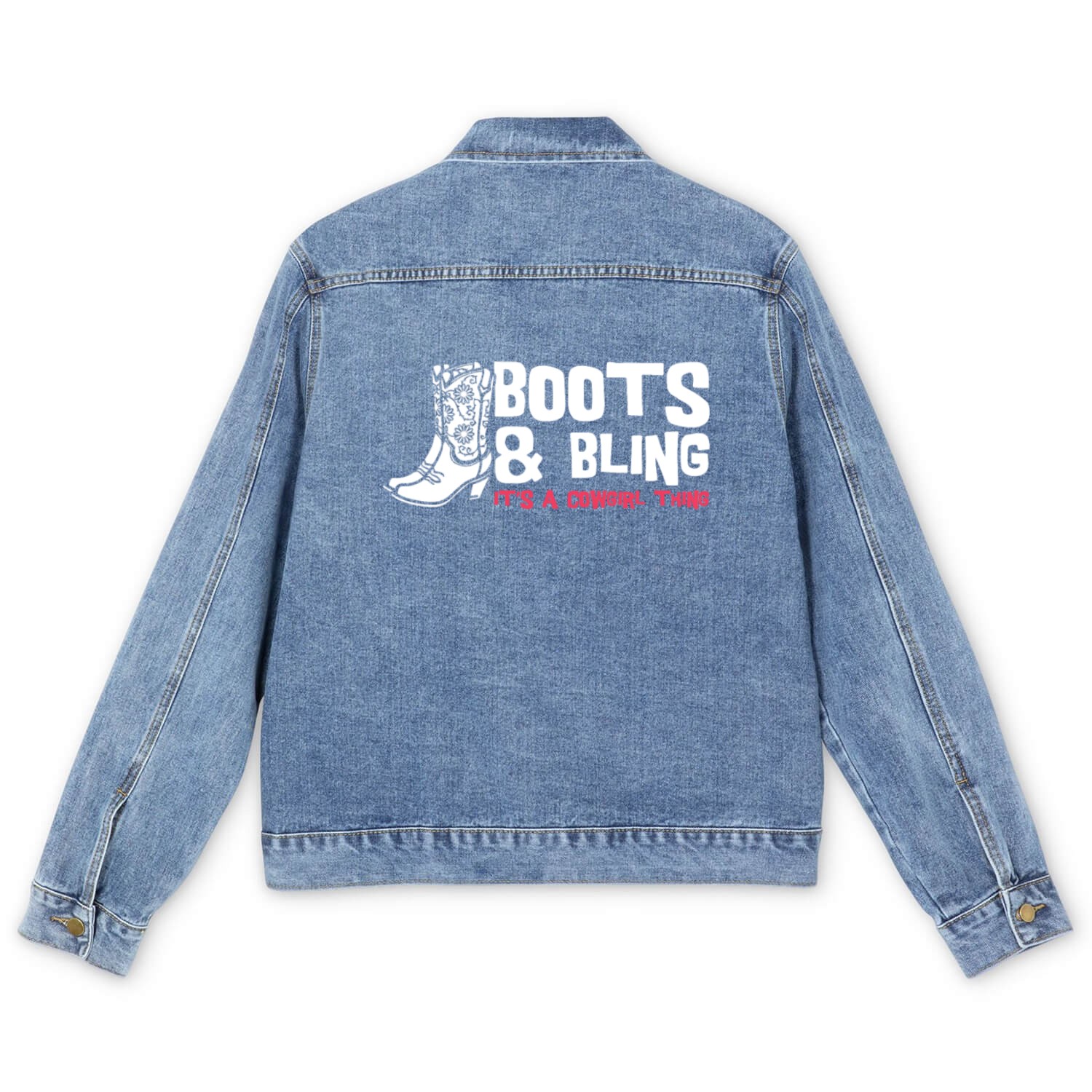 Boots And Bling It's A Cowgirl Thing Men's Denim Jackets