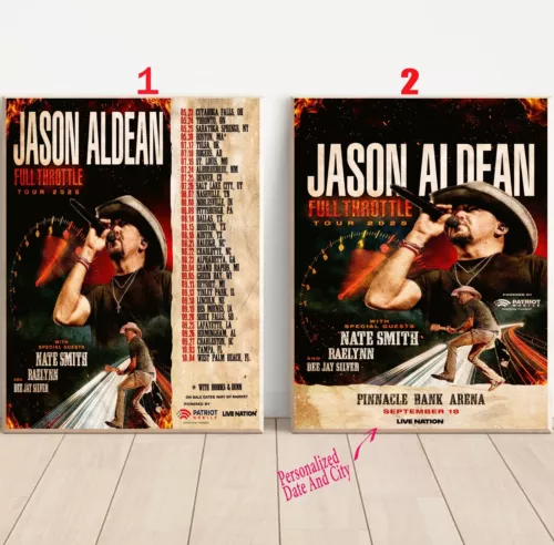 Custom Jason Aldean Full Throttle Tour 2025 Poster