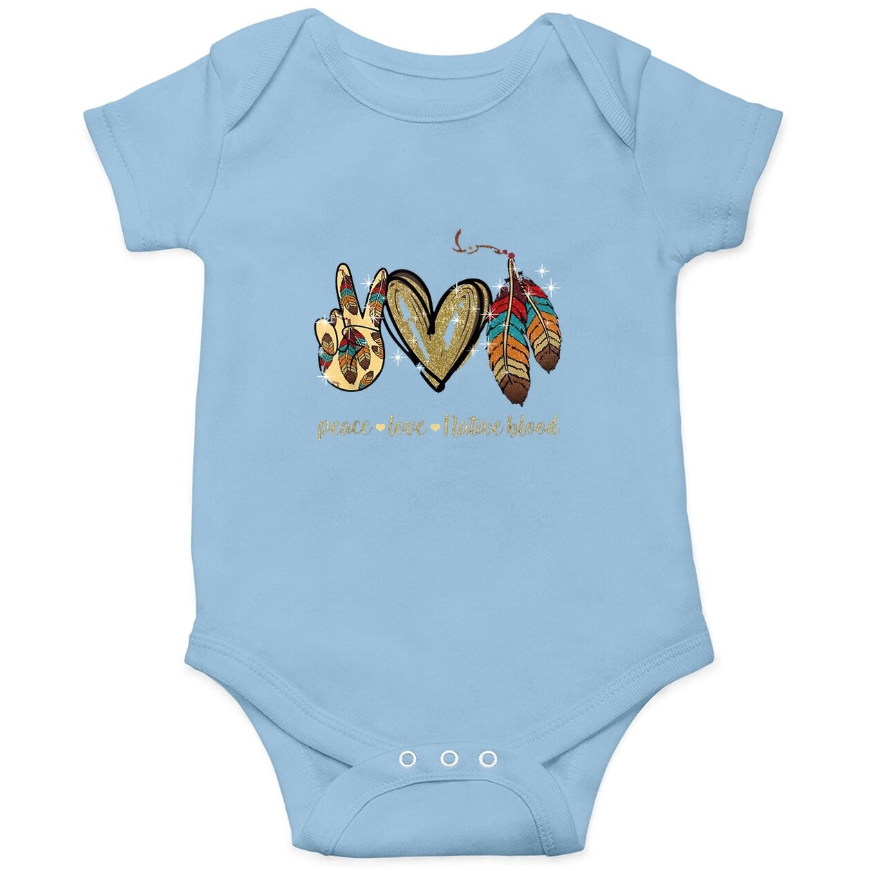 Peace Love Native Blood Native American Baby Bodysuit