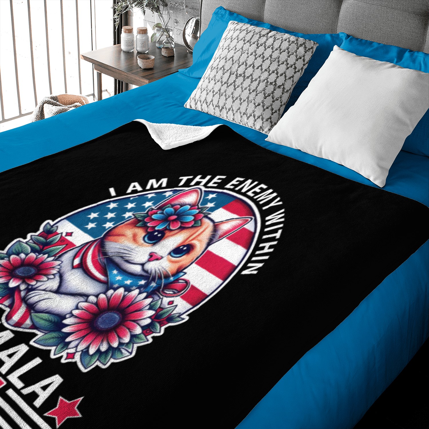 Vote Pro Kamala IAm The Enemy Within 2024 Cat Lady Baby Blankets
