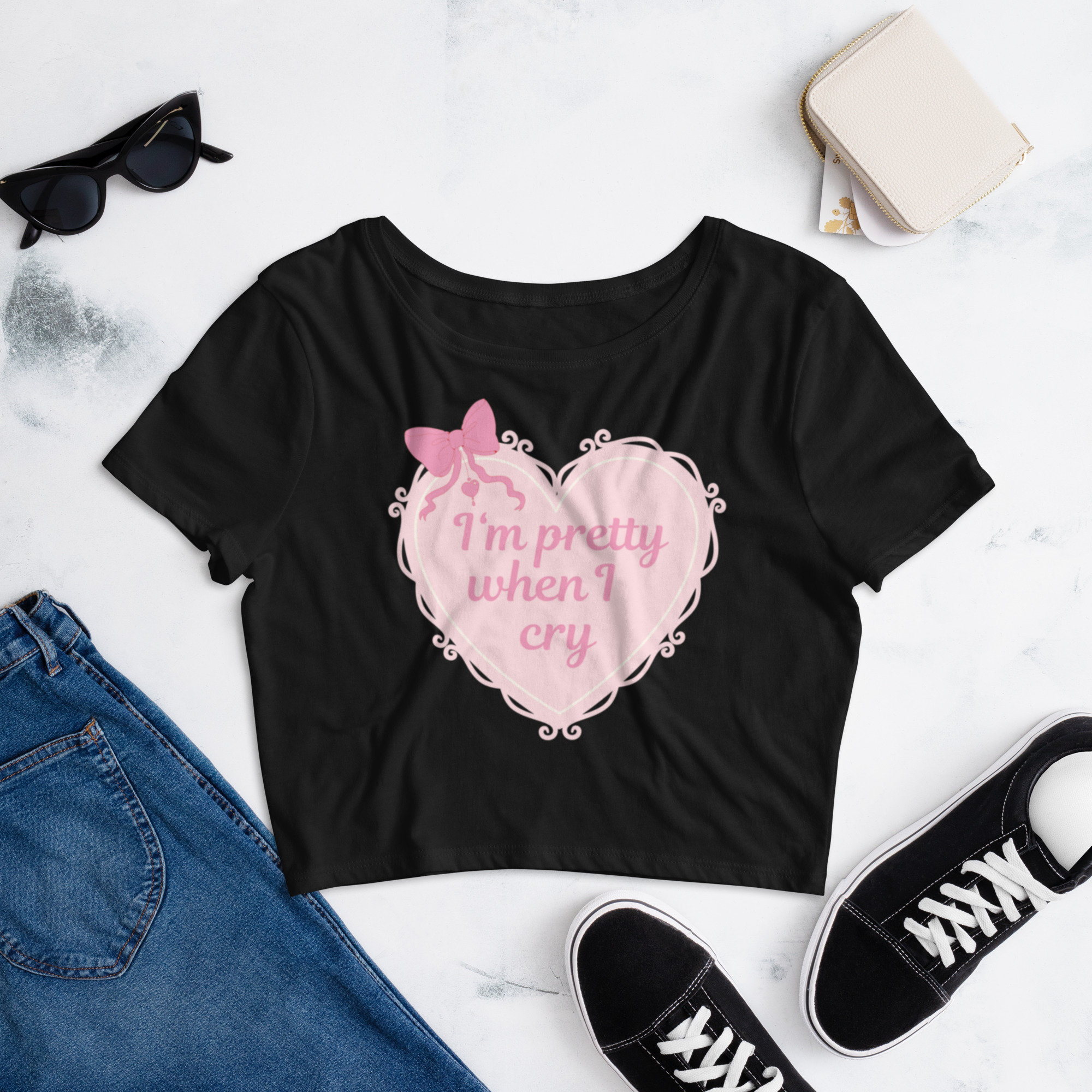 I'm Pretty When I Cry Crop Top (Very Thin, Comfy Material)