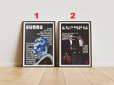 Album Poster One of Wun Gunna, Rap poster, album cover, custom album poster, rapper poster