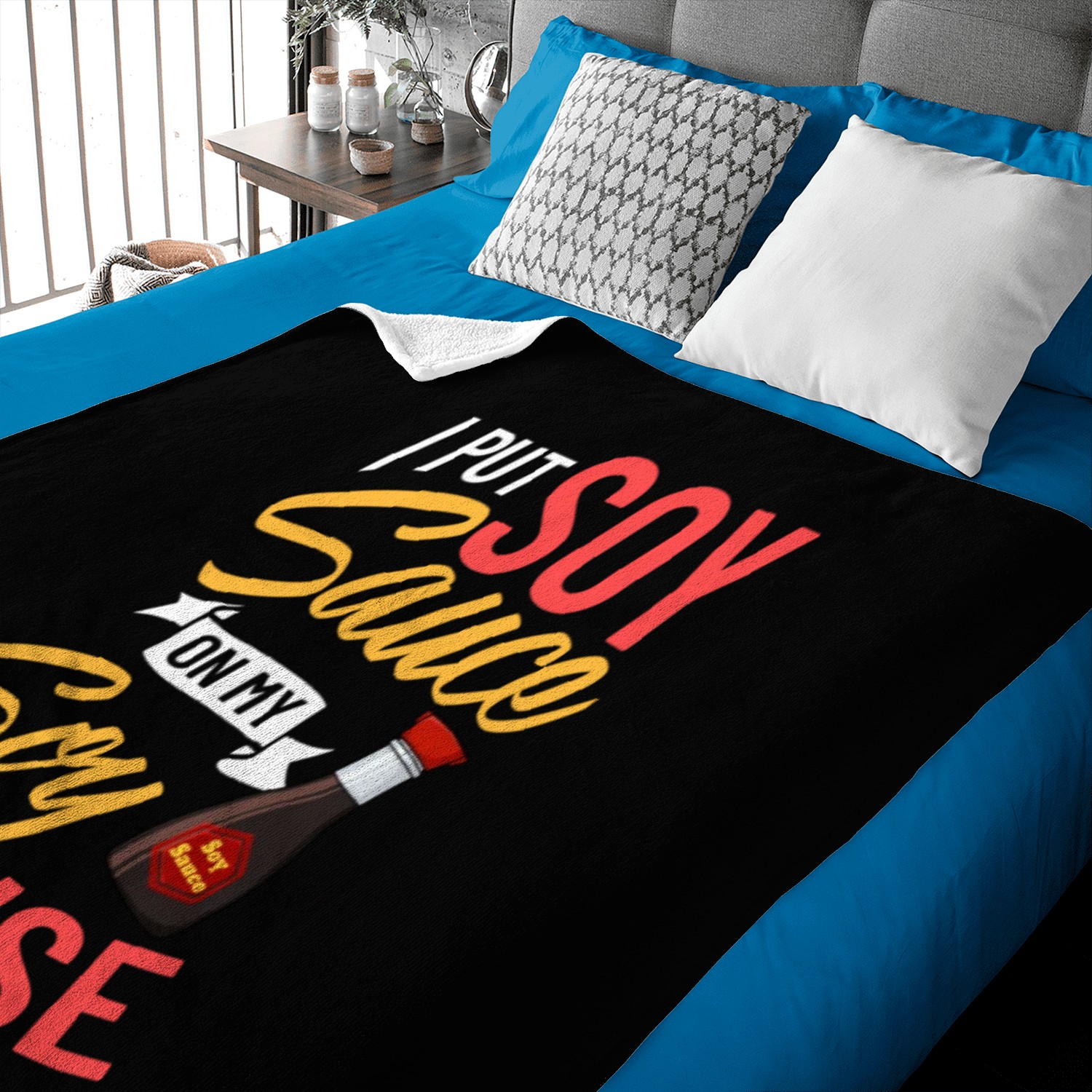 Soy Sauce Japanese Sushi Dark Ramen Noodles Bottle Baby Blankets