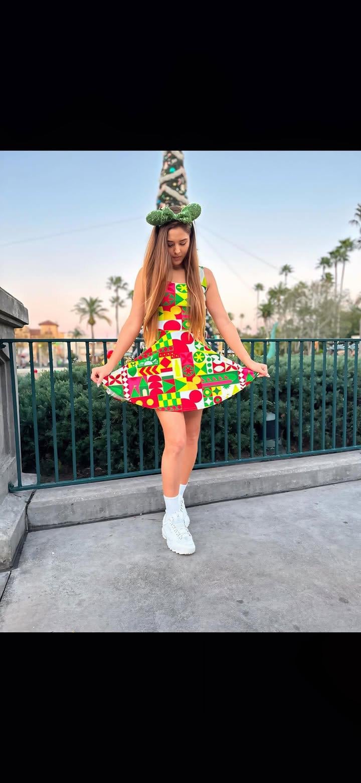Very Merry Theme Park Cup Skater Dress