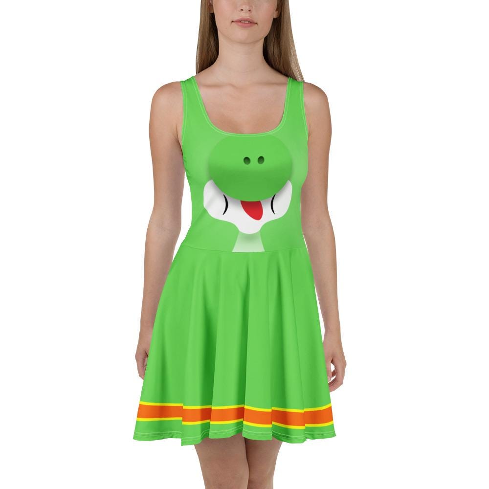 Green Dino Skater Dress