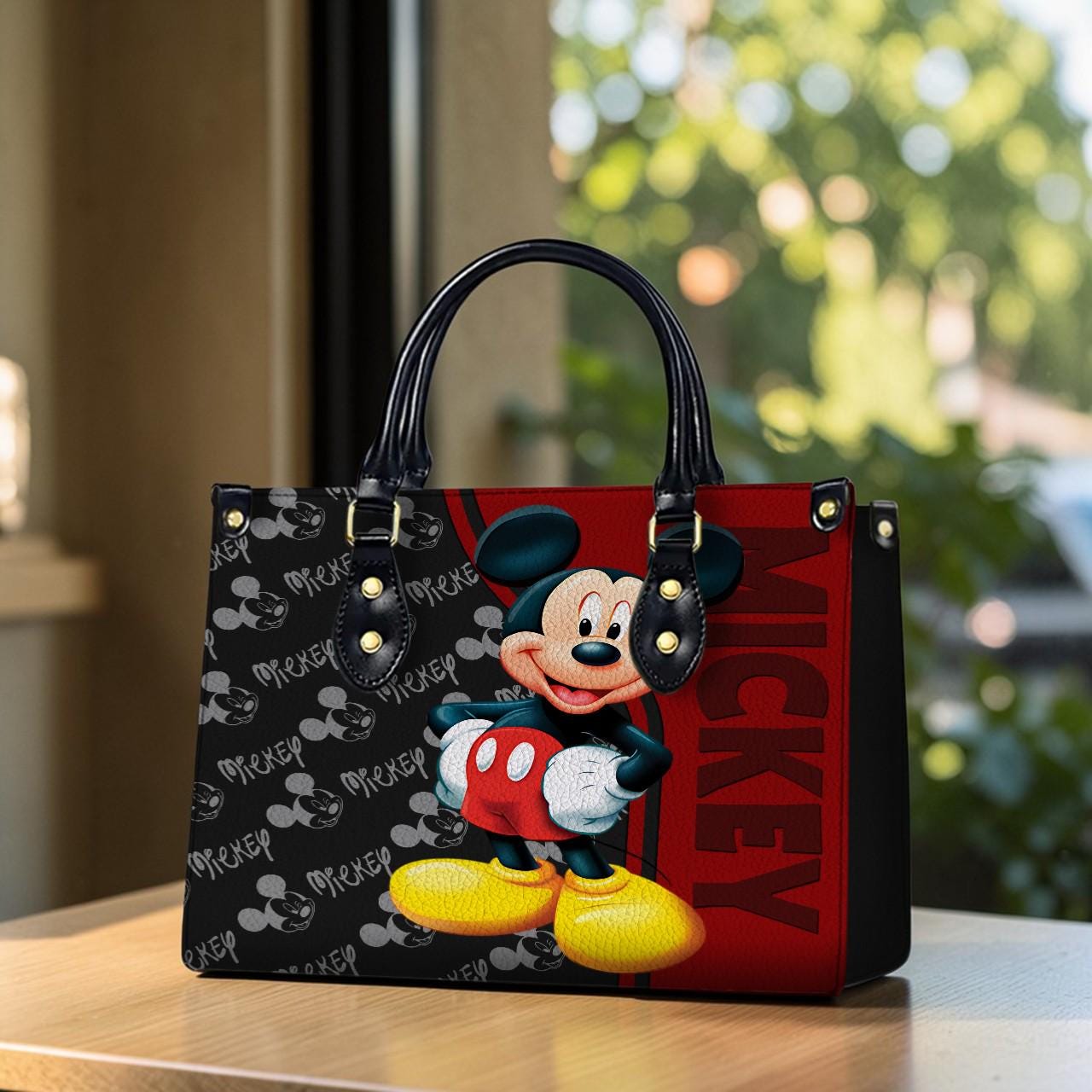 Personalized Mouse Leather Handbag, Custom Cartoon Bag for Women