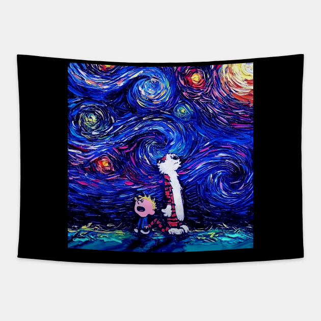 Van Gogh Calvin and Hobbes - Van Gogh - Tapestry