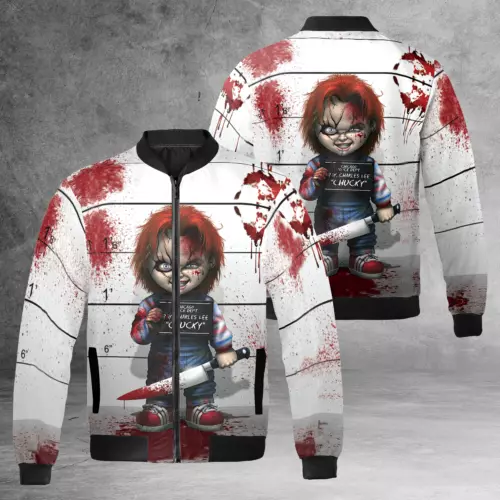 Horror Chucky With Bloody Knife Child's Play We Belong Dead Jacket