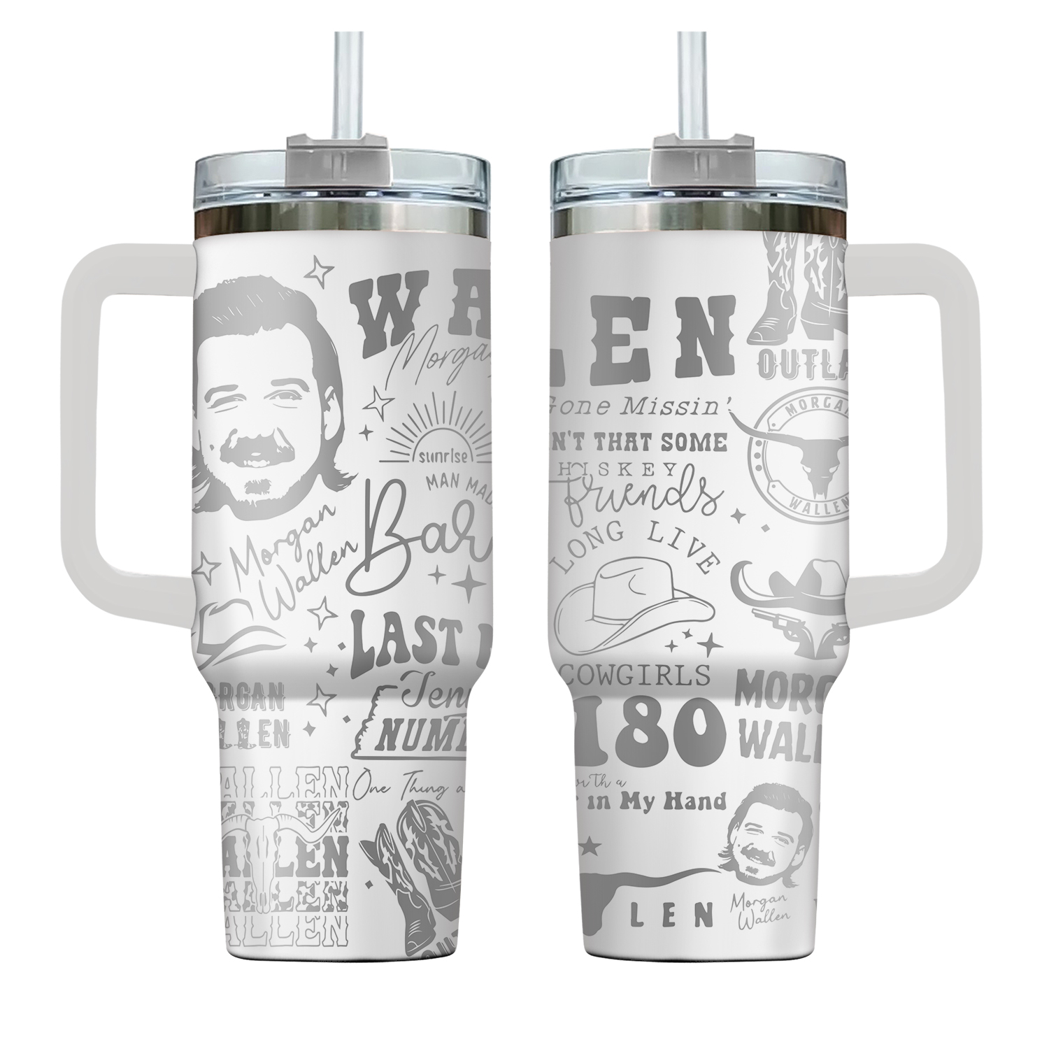 Wallen themed Engraved 40 oz Tumbler | Laser Engraved Tumbler