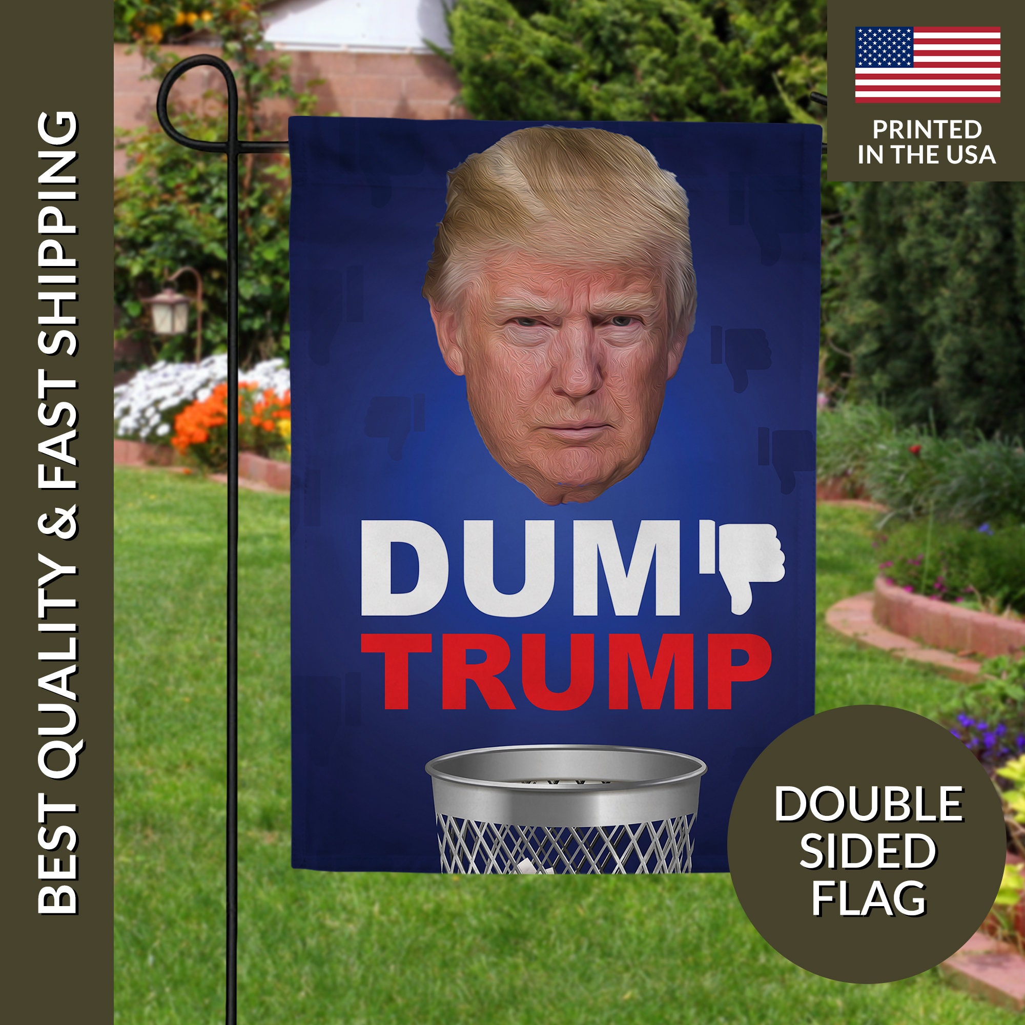 Dump Trump Flag, Anti-Trump Flag, Biden 2024 Garden Flag, Biden 2024 Flag