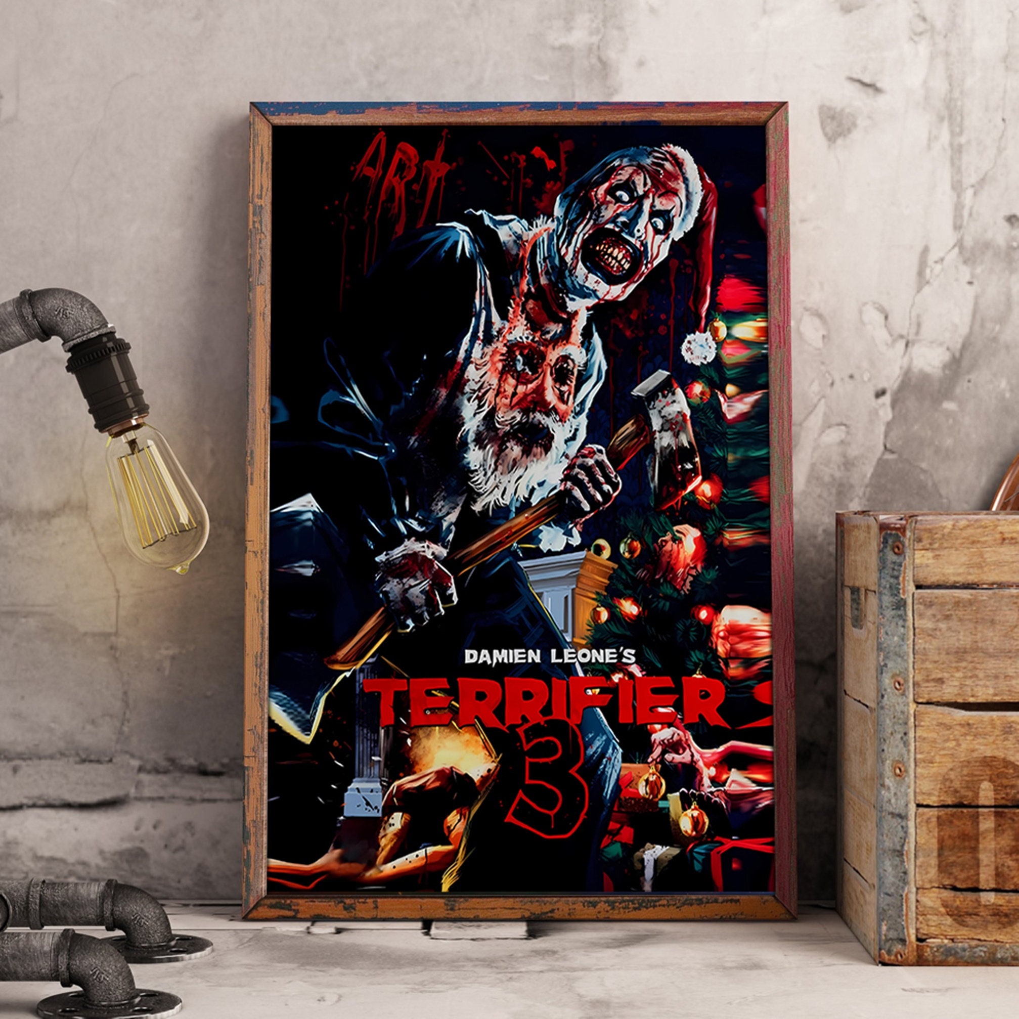 Terrifier 3 Poster Art the Clown Terrifier Movie Poster, Horror Movie Poster, Horror Halloween Poster